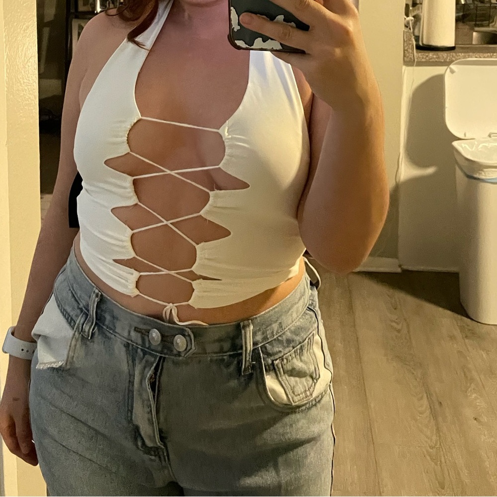 White crop top